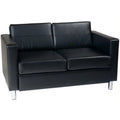 Black Faux Leather Loveseat R285816