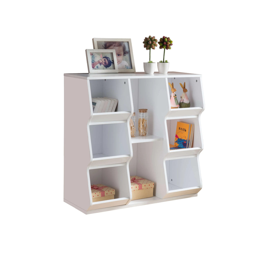 White 8 Shelf Wood Bookcase F280426