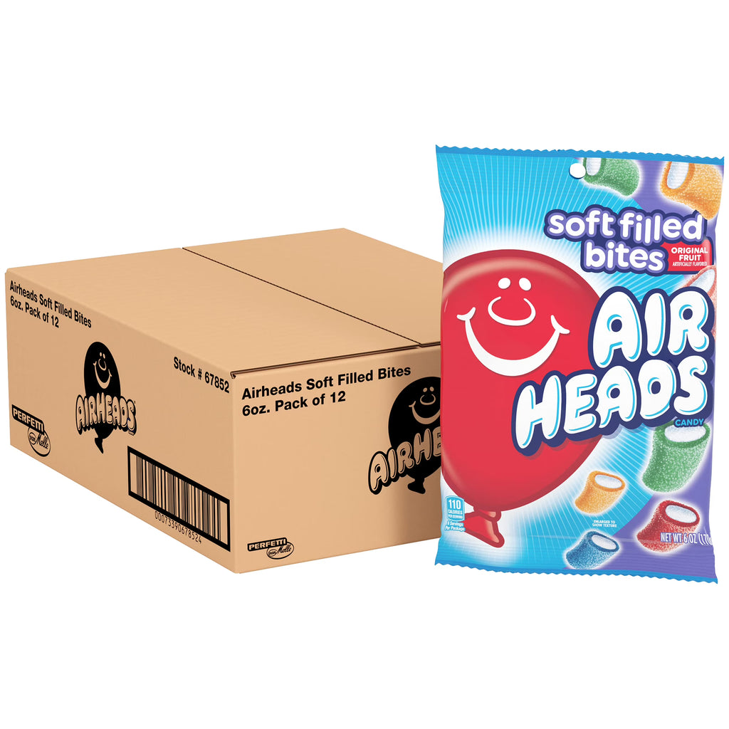 Soft Filled Bites Candy, Assorted Flavors, 6Oz Bag, Box Of 12 Bags J478