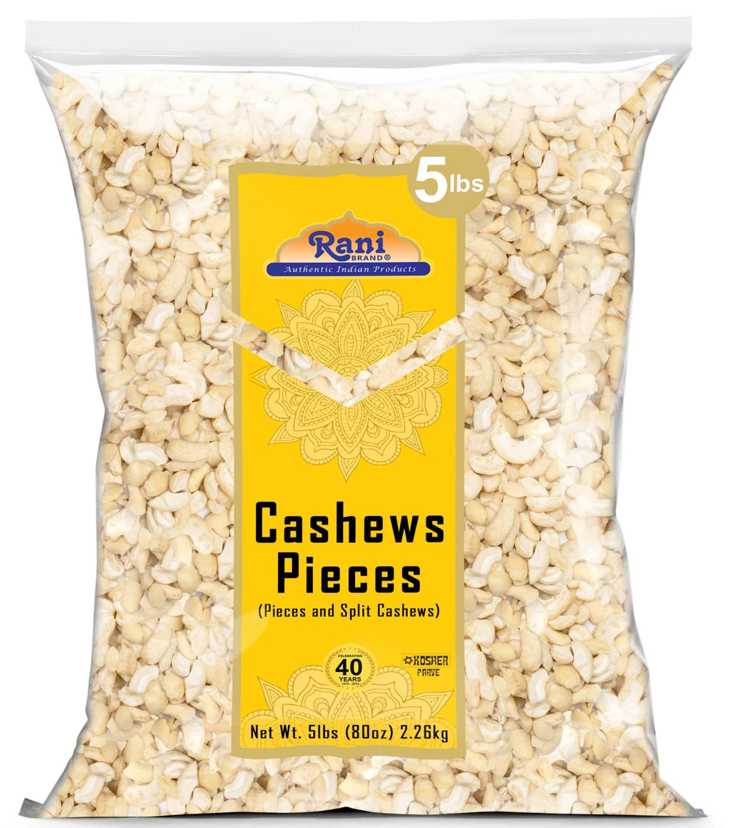Raw Cashews Halves and Pieces 80oz Unsalted N95442