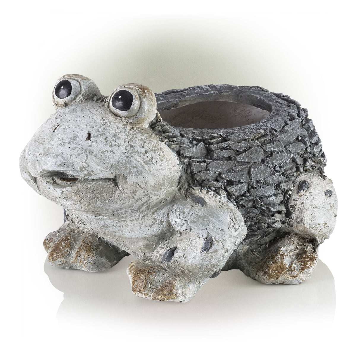 Ceramic Frog Planter, Gray N637