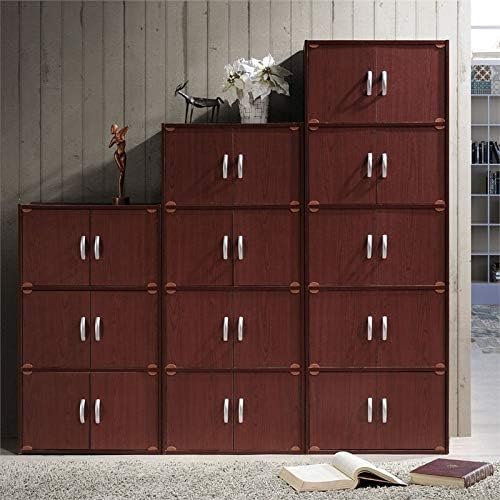 Mahogany 4 Shelf 8 Door Bookcase A5378