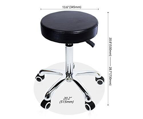 Height Adjustable Rolling Swivel Stool Chair with Round Seat P182396
