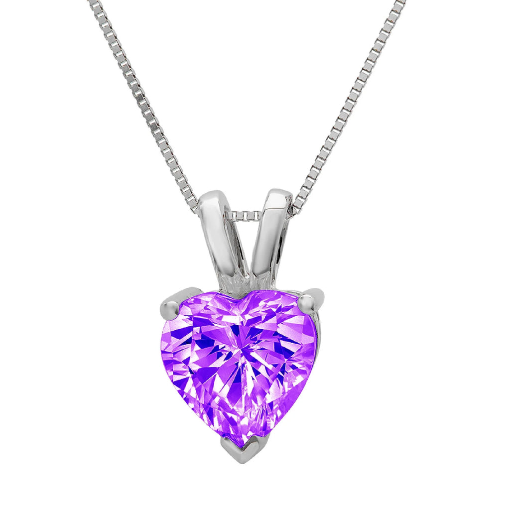 18K White Gold Amethyst Pendant with 16" Chain M785667