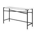 White Marble Top Black Metal Frame Console Table I145