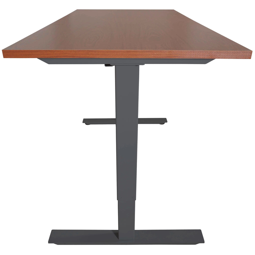 Adjustable Sit/Stand Desk 30" x 60" Cherry Finish Black Frame J71451