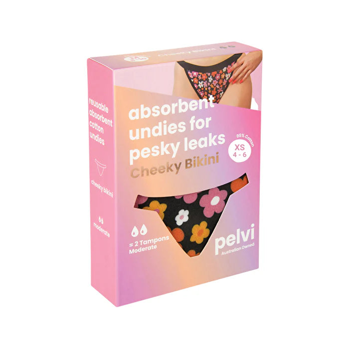 Floral Leakproof Cheeky Bikini Underwear XS J53630