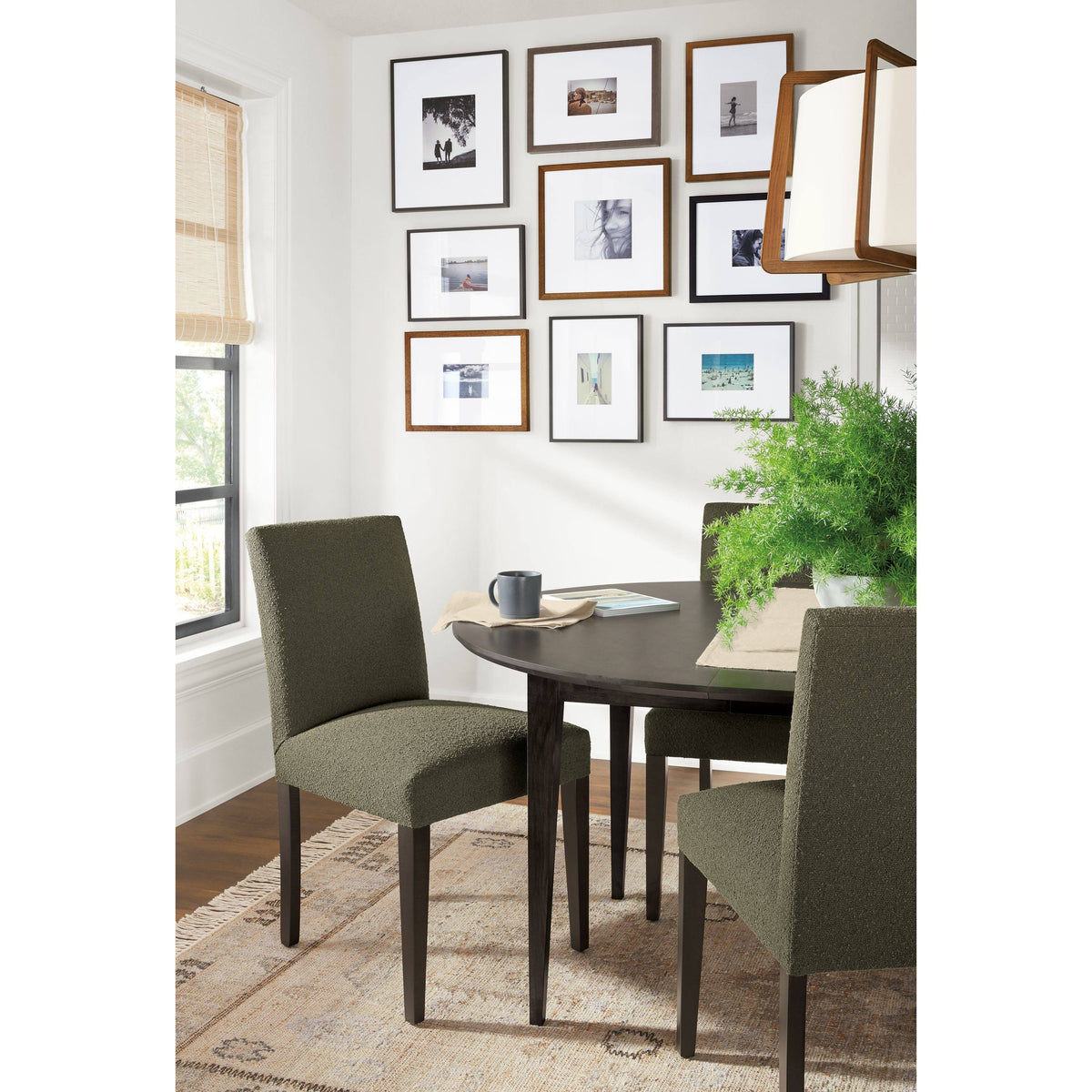 Modern Side Chair in Flint Cement Grey Fabric B4357