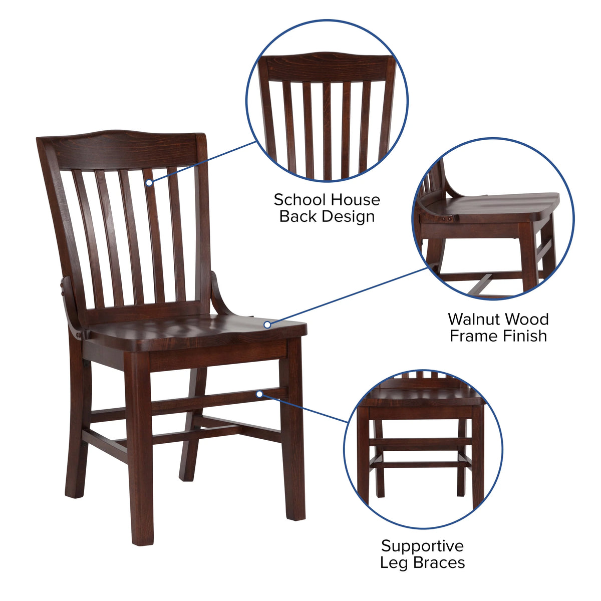 Walnut Wood Restaurant Chair Z599057