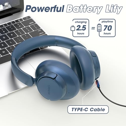 Hybrid Active Noise Cancelling Headphones with Transparent Modes, 70H Playtime Bluetooth Wireless with Mic, 3.5MM Cable, Soft Earpads, Fast Charging, Black Q29526