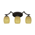 Three Light Bath Bar Dark Granite Finish with Linen Glass Z92070