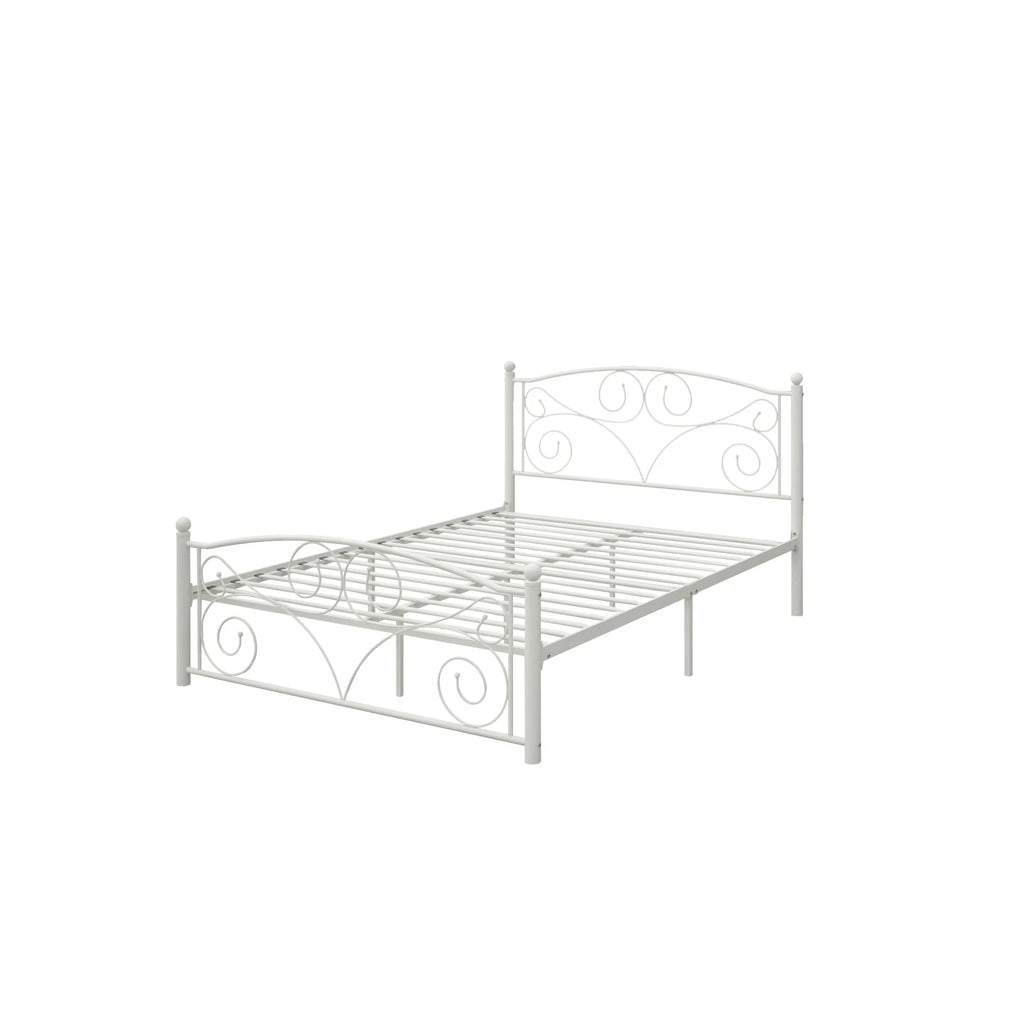 Queen Size Metal Bed Frame with Headboard and Footboard O924709