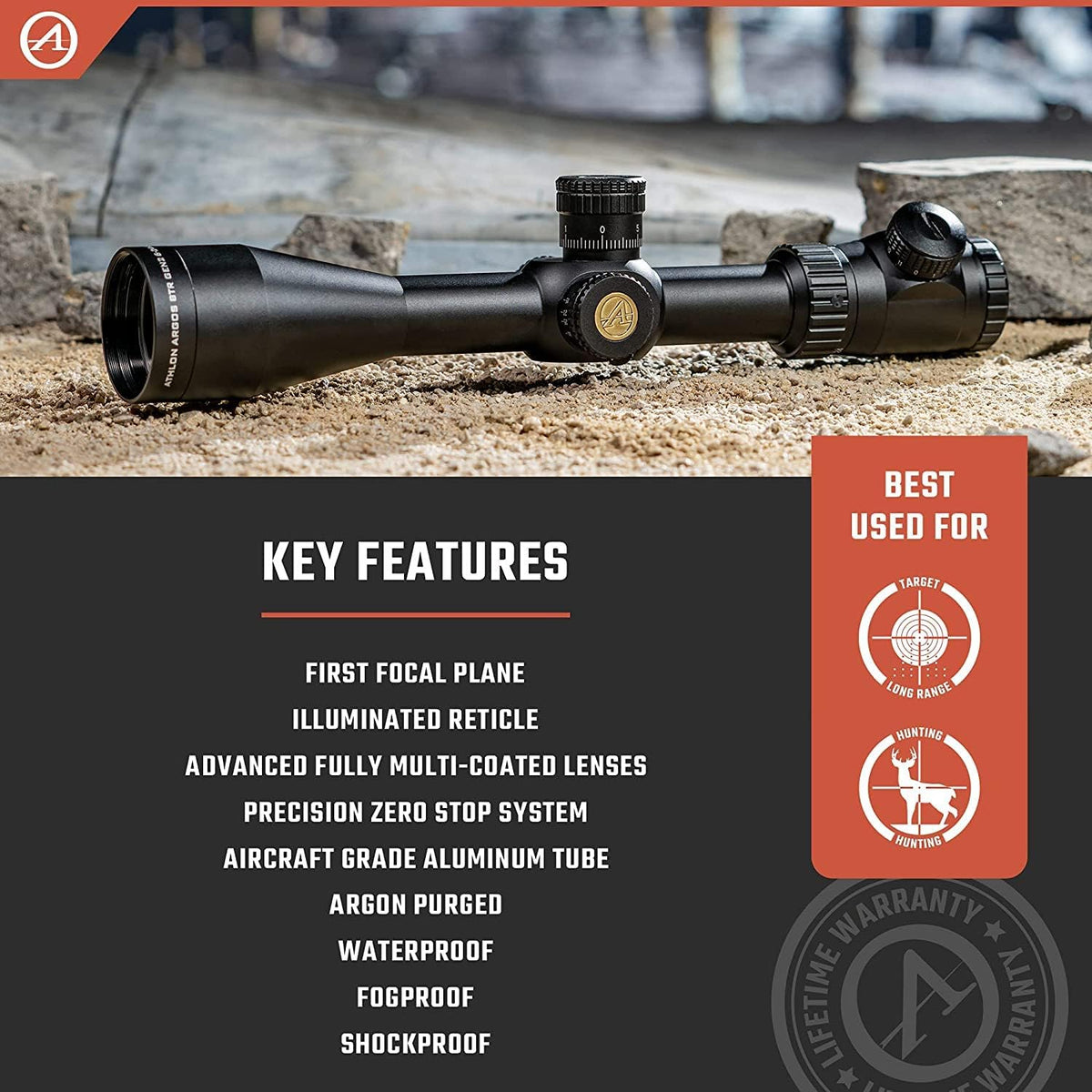 6-24X50 First Focal Plane Riflescope with Sunshade and Rings F793303