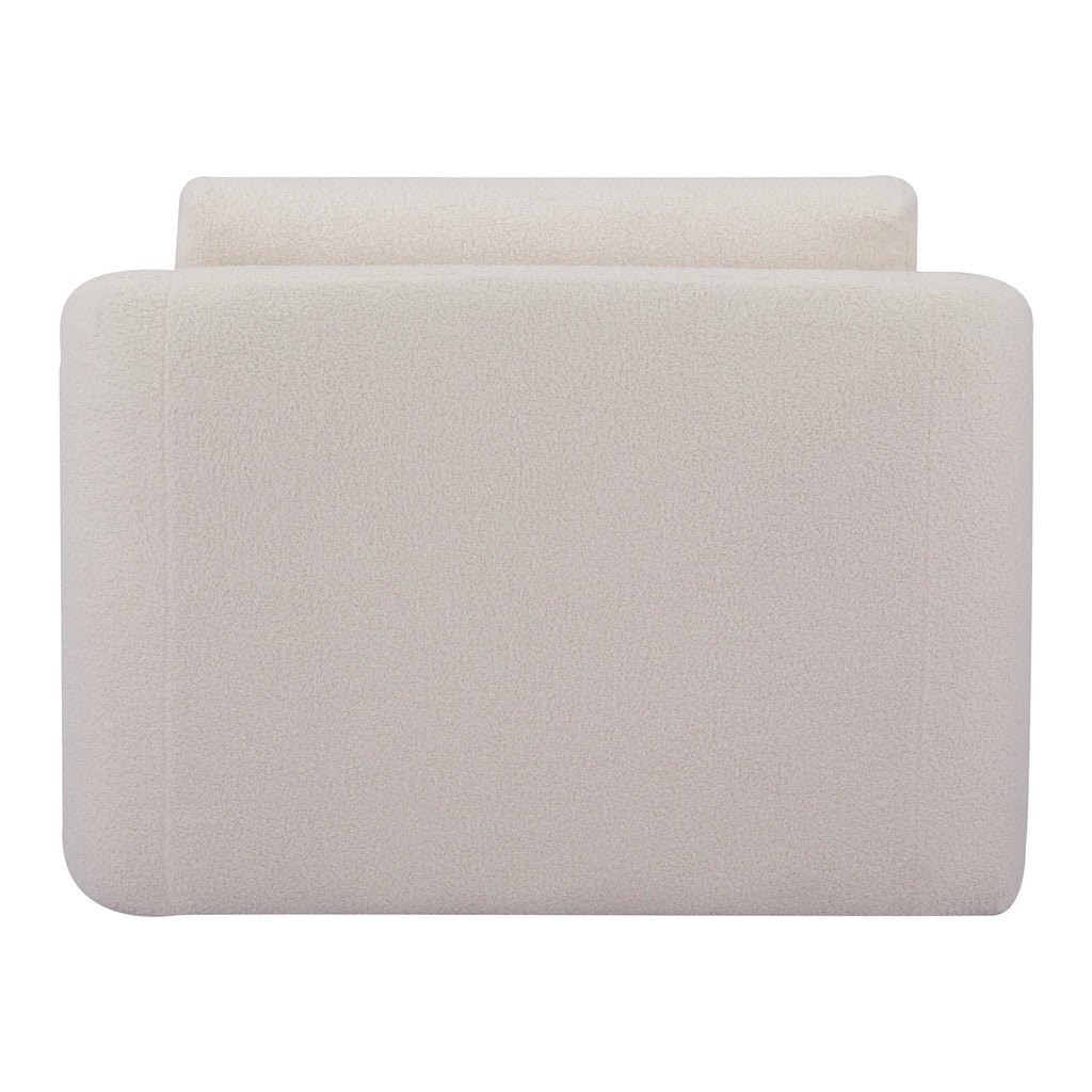 Ivory Polyester Sherpa Convertible Chair B4029
