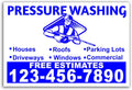 Pressure Washing Yard Signs 18"x12" Single Sided Print Glossy UV-Ink Pack of 2 S391874