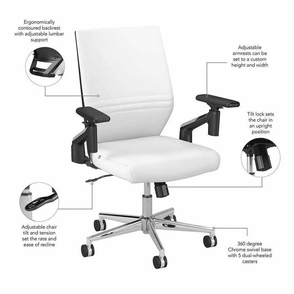 White Faux Leather Office Chair Q2564
