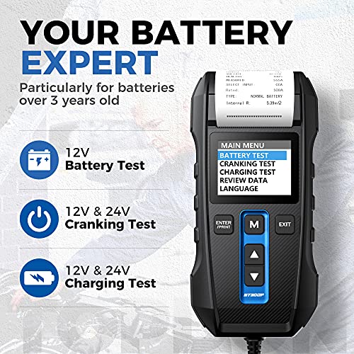 12V 24V 100-2000CCA Lead-Acid Battery Tester with Built-in Printer S761
