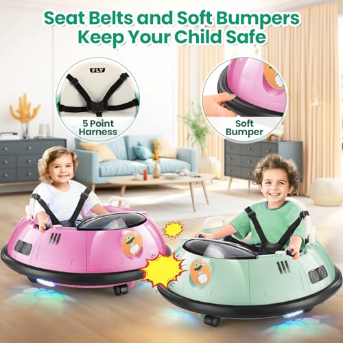 Pink Kids Bumper Car with Remote Control Q370029