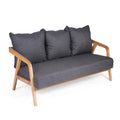Grey Upholstered Sofa with Wooden Frame J305564