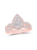 Rose Gold Diamond Bridal Ring Band Set 1 Cttw S981210