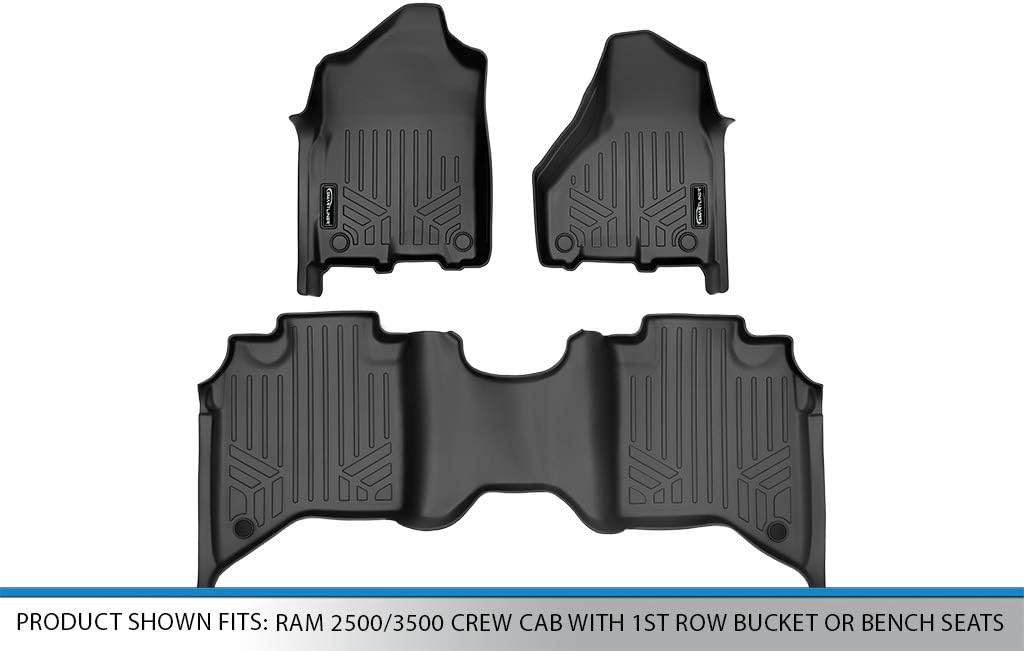 Custom 2 Row Black Floor Mats Liner Set F4967