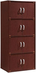 Mahogany 4 Shelf 8 Door Bookcase A5378