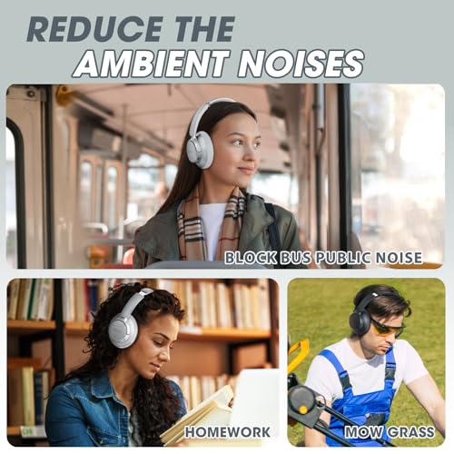 Hybrid Active Noise Cancelling Headphones with Transparent Modes, 70H Playtime Bluetooth Wireless with Mic, 3.5MM Cable, Soft Earpads, Fast Charging, Black Q29526