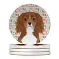 4 x 4 in. Cavalier King Charles Spaniel Christmas Coasters Pack of 4 K480880
