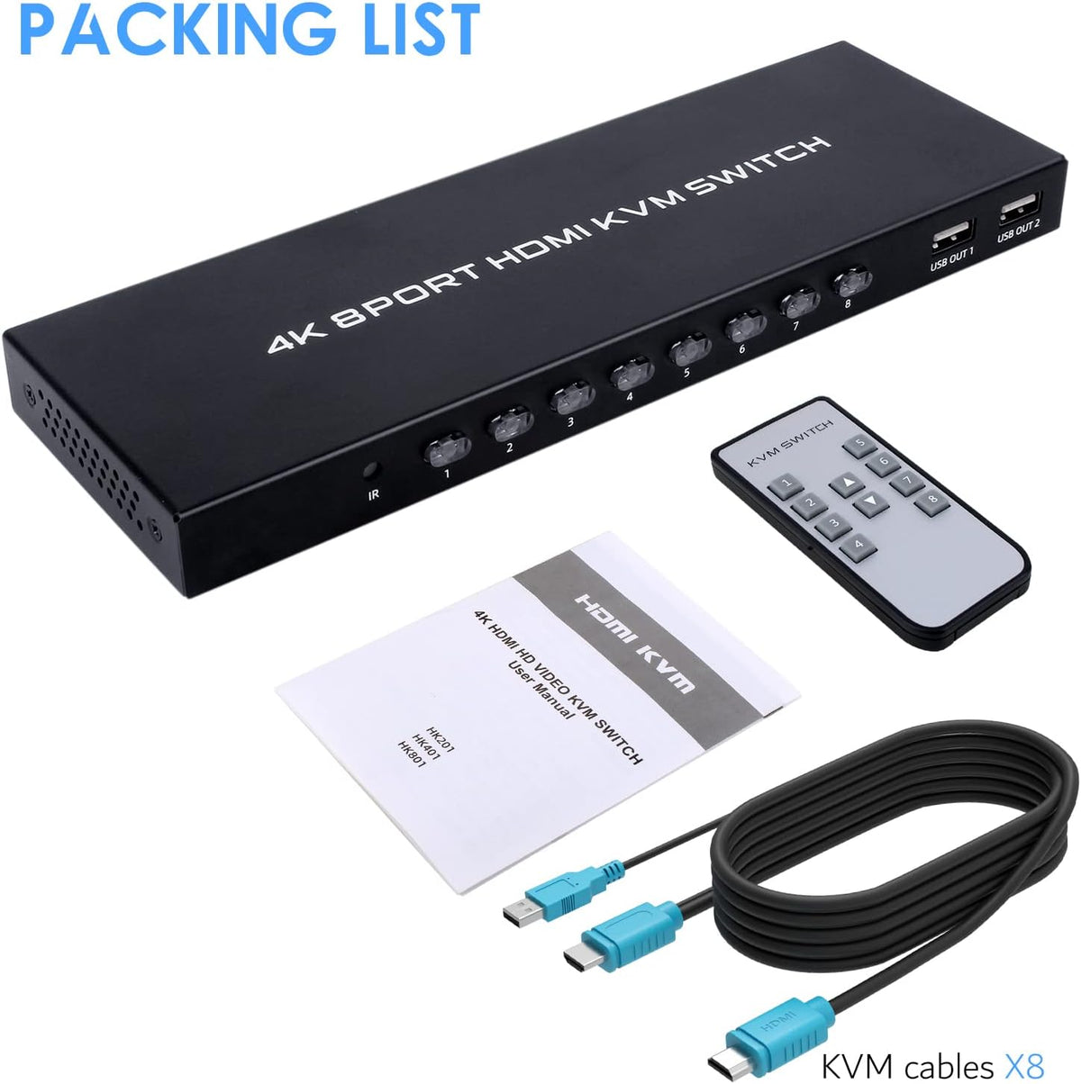 8 Port 4K HDMI KVM Switch with USB 2.0 M58686