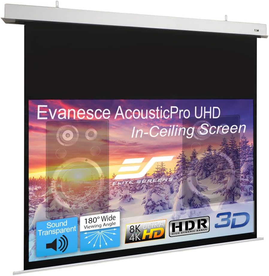 100" 16:9 Recessed in-Ceiling Electric Projector Screen with Installation Kit V625486