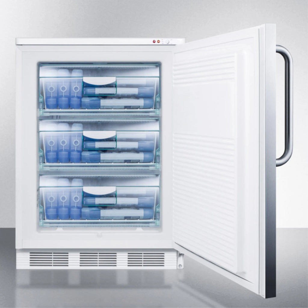Freestanding Medical All-Freezer with Lock, Stainless Steel Door S923