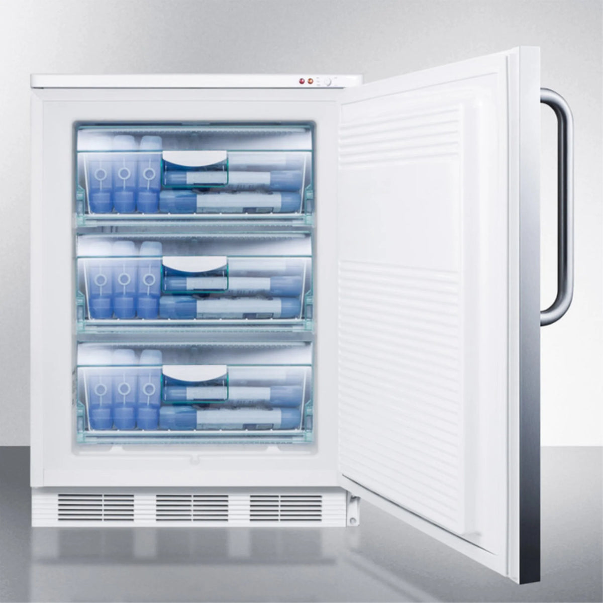 Freestanding Medical All-Freezer with Lock, Stainless Steel Door S923