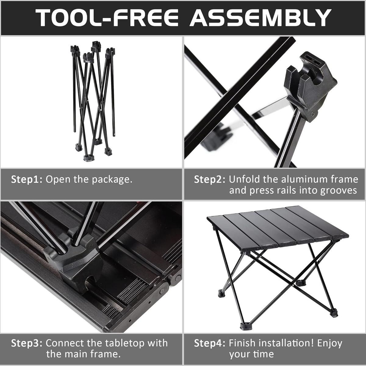 Folding Table 4 Foot Aluminum Alloy Camping Portable Table D3925