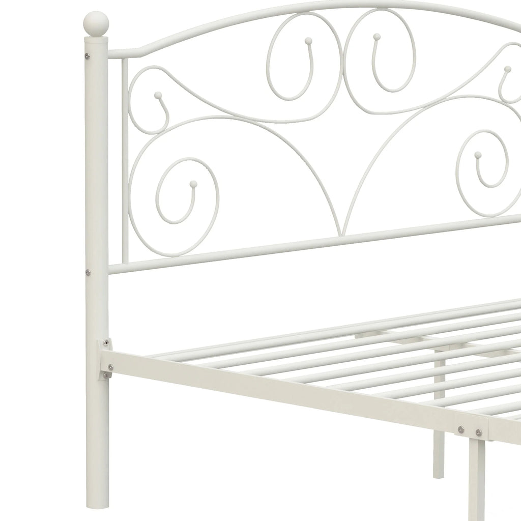 Queen Size Metal Bed Frame with Headboard and Footboard O924709