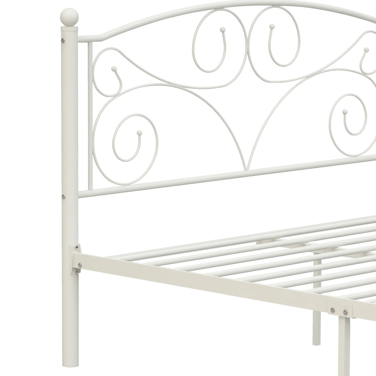 Queen Size Metal Bed Frame with Headboard and Footboard O924709
