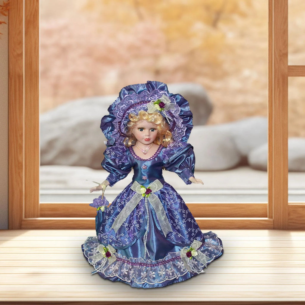 Violet Porcelain Dollhouse Lady with Dress G684361