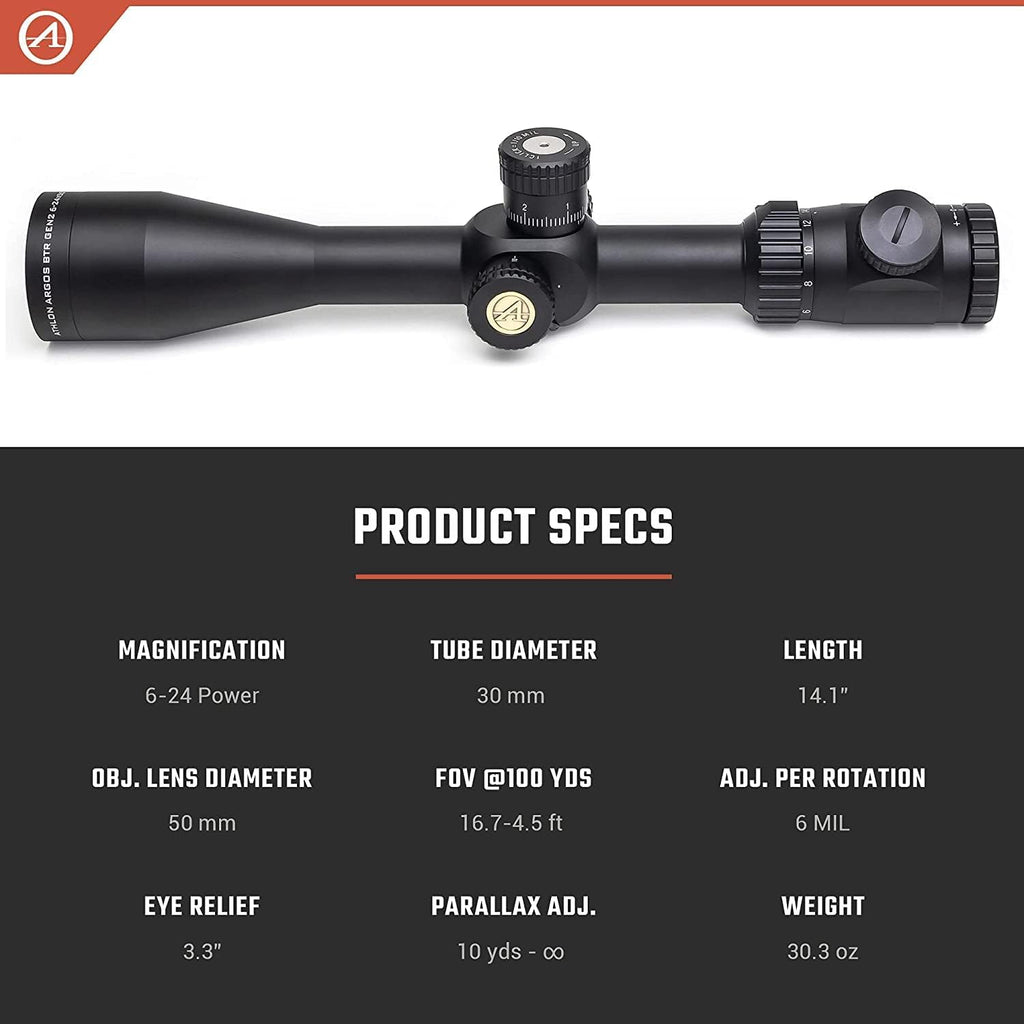 6-24X50 First Focal Plane Riflescope with Sunshade and Rings F793303