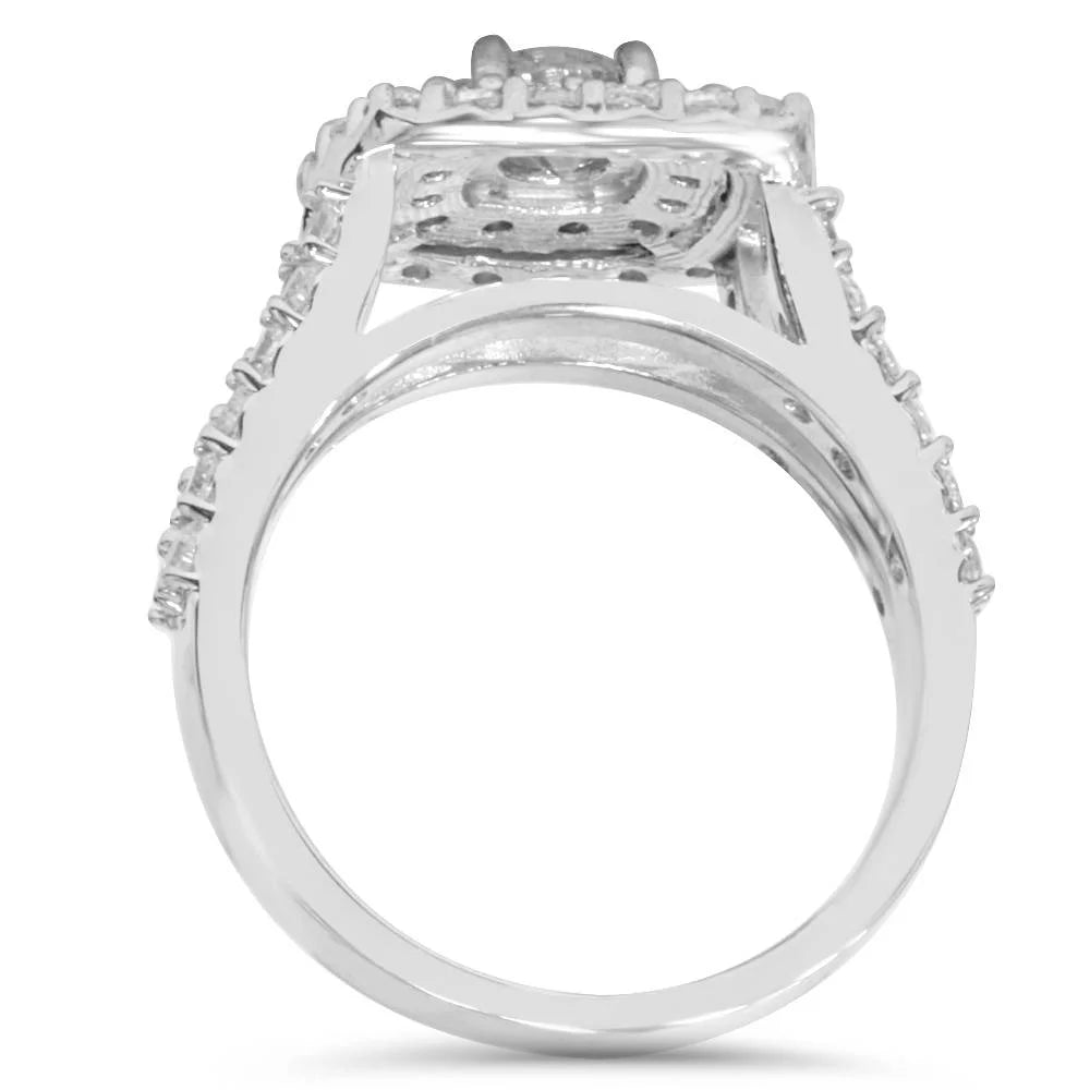 2 Ct Diamond Engagement Halo Ring Set I7920