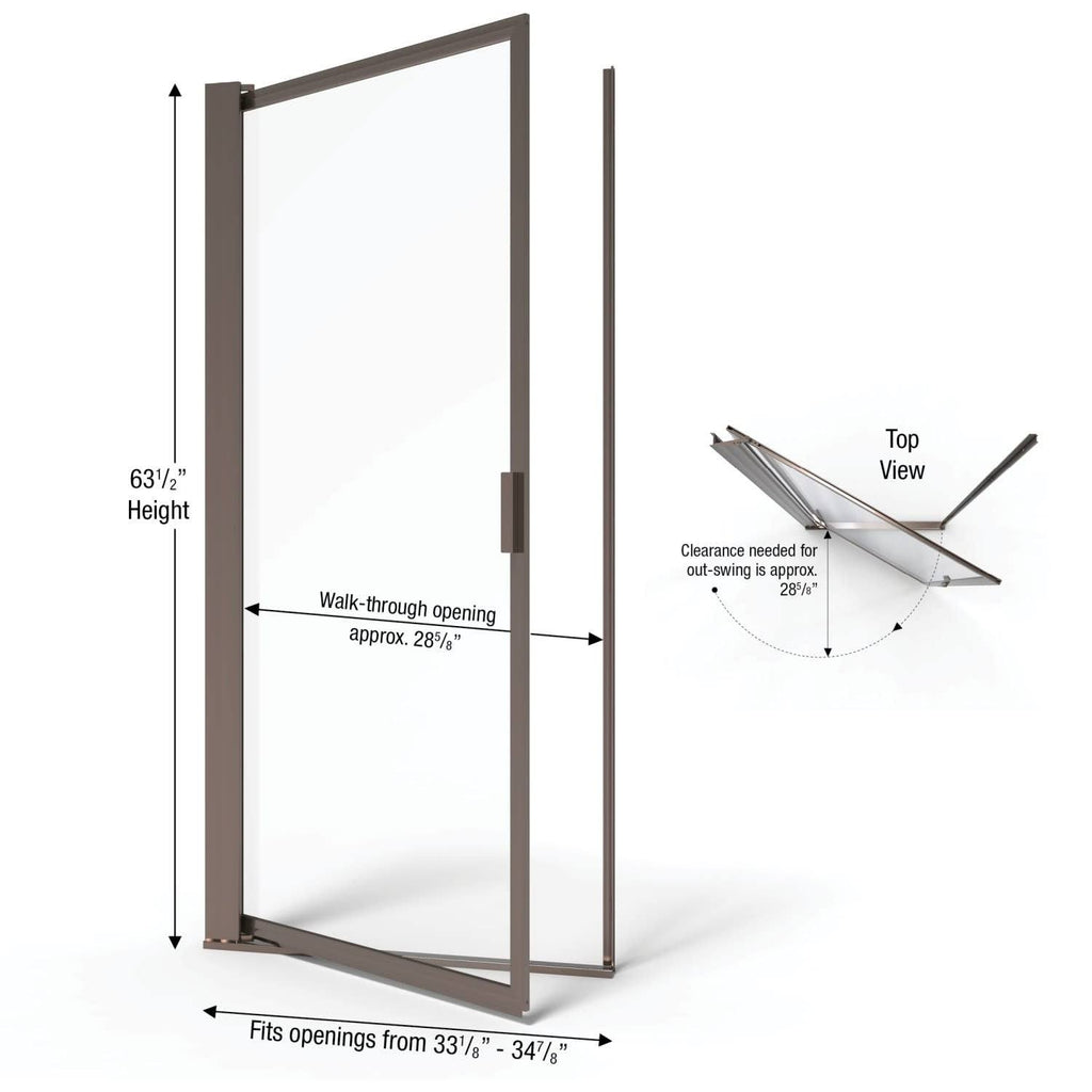 Pivot Framed Shower Door with Silver R289079