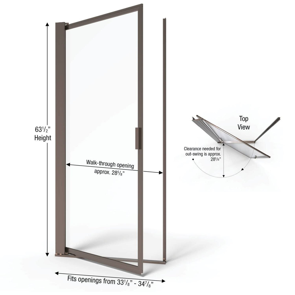 Pivot Framed Shower Door with Silver R289079