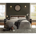 Queen Bed Retro Brown Top Grain Leather & Aluminum F77599