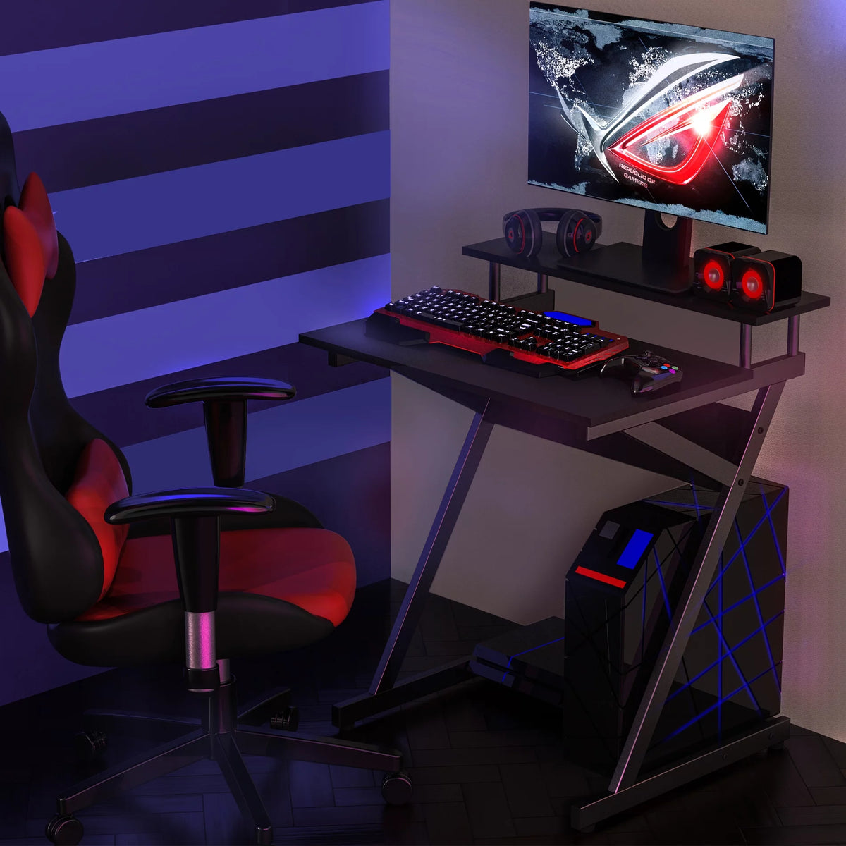 27-Inch Computer Desk with Monitor Shelf M49507