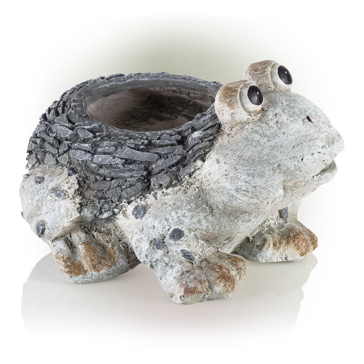 Ceramic Frog Planter, Gray N637