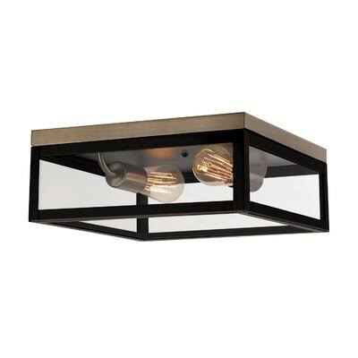 2 Light 13x22 Caged Square Flush Mount I6986