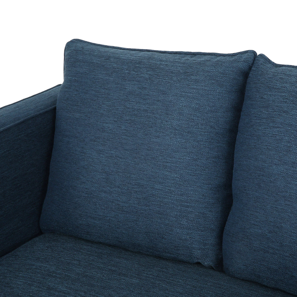 Navy Blue Fabric Sofa with Cushions N56103