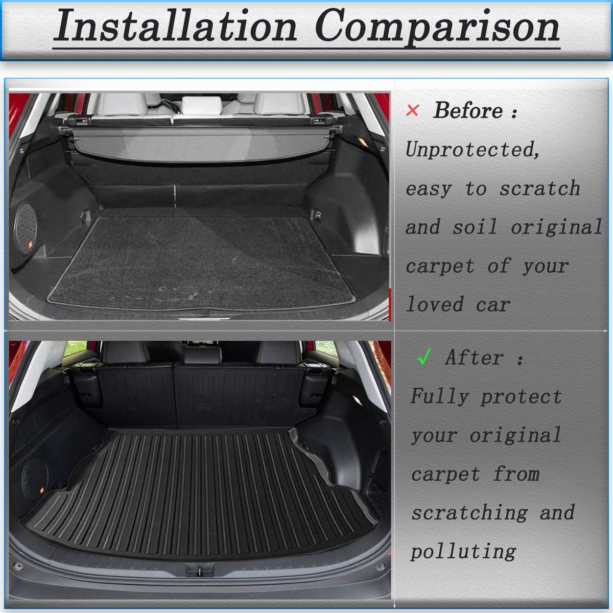 3D Waterproof TPO Cargo Trunk Tray Floor Mats T13819