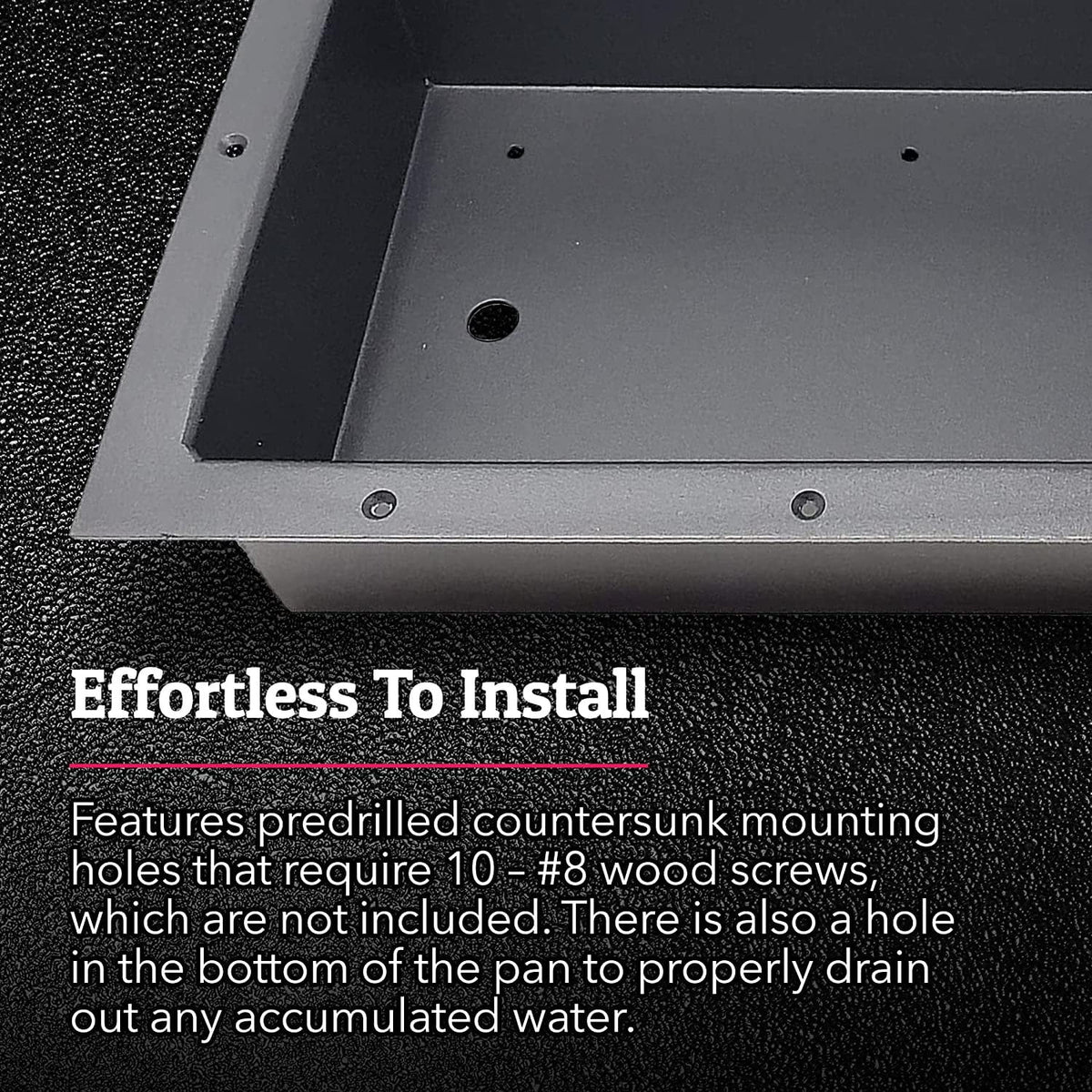 Black Powder Coated Aluminum Recessed Trolling Motor Pan with Sticker B14881