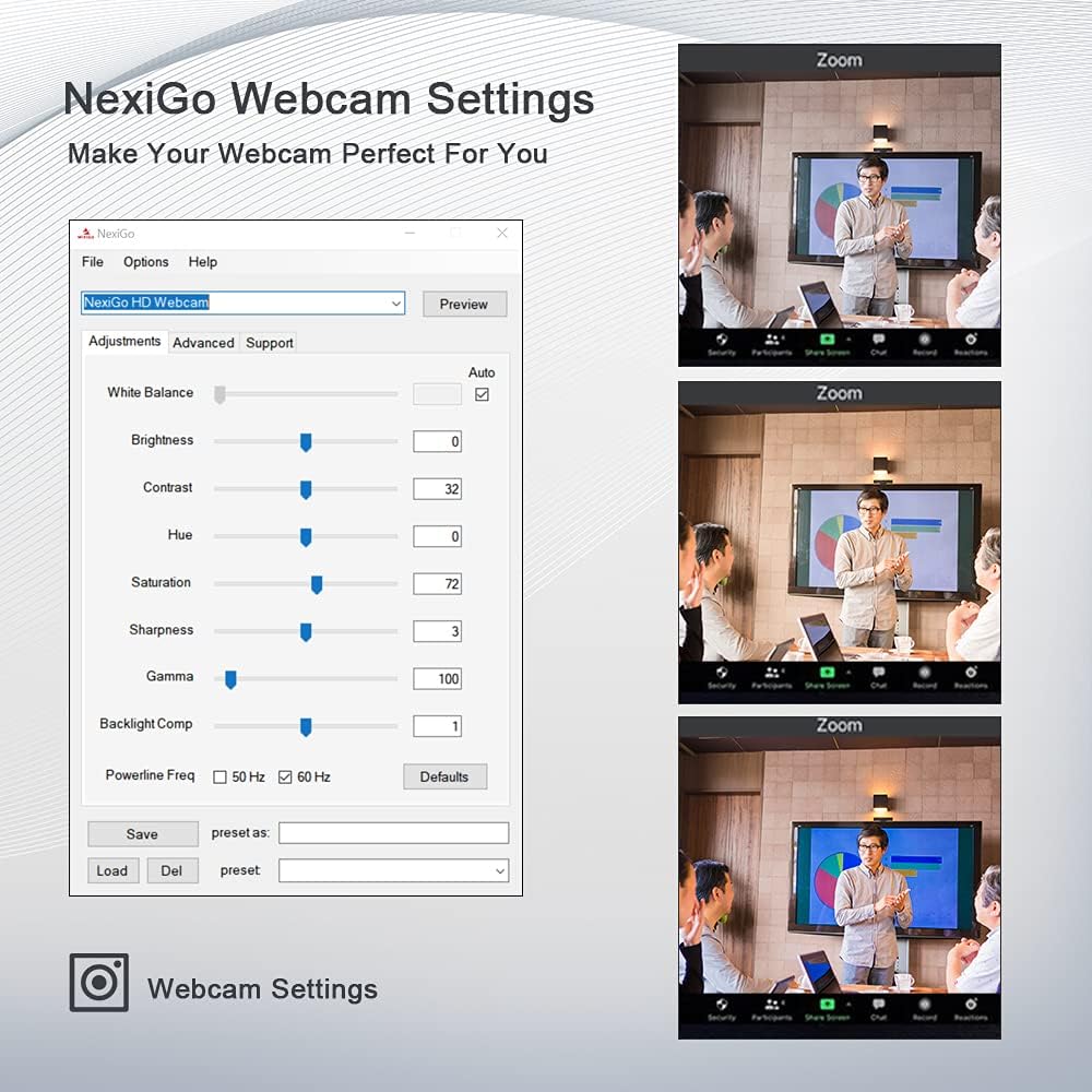 1080P 60FPS Webcam with Light, Fast AutoFocus, Built-in Privacy Cover, Dual Stereo Microphone Y600201