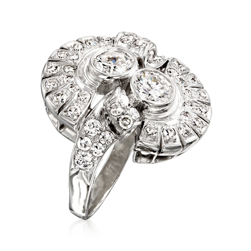 Vintage Diamond Cocktail Ring in Platinum K582