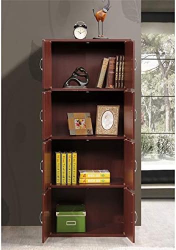 Mahogany 4 Shelf 8 Door Bookcase A5378